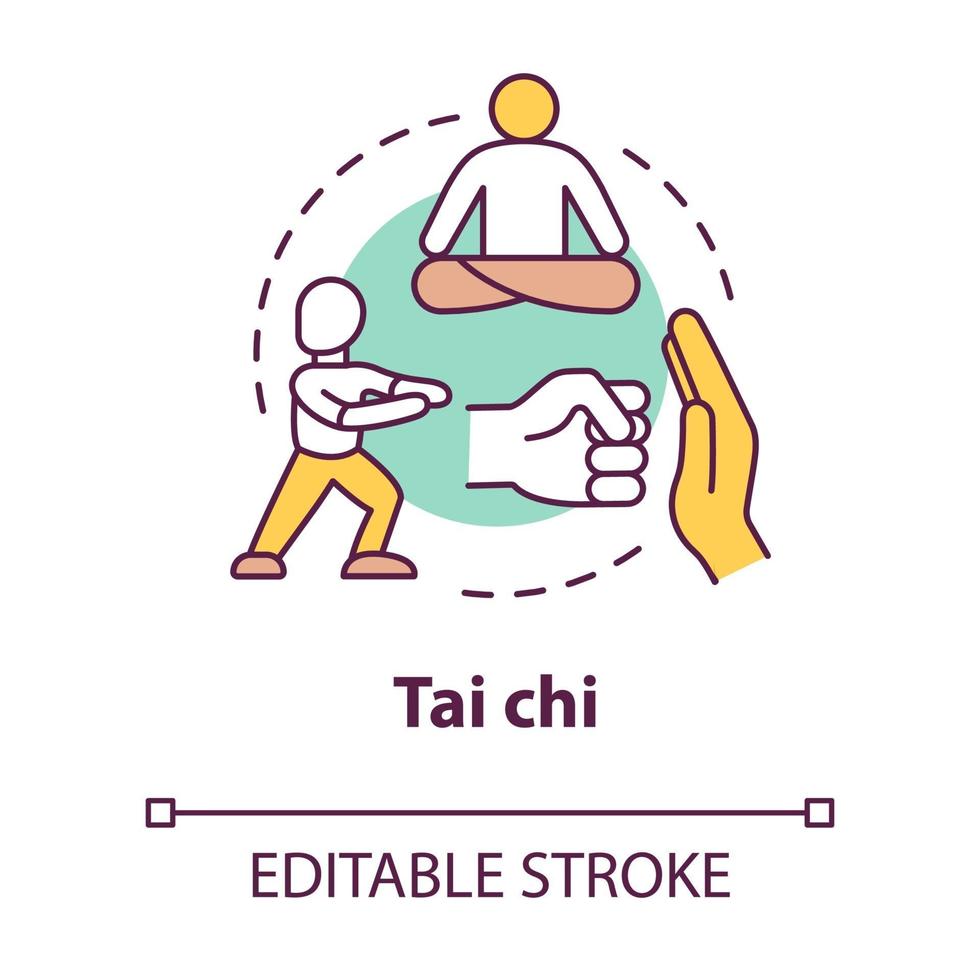 icona del concetto di tai chi vettore