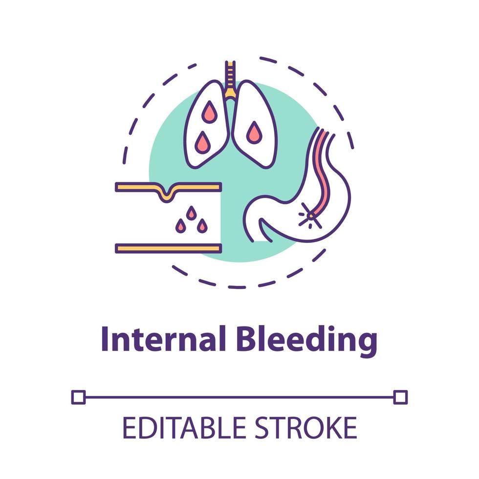 icona del concetto di sanguinamento interno vettore