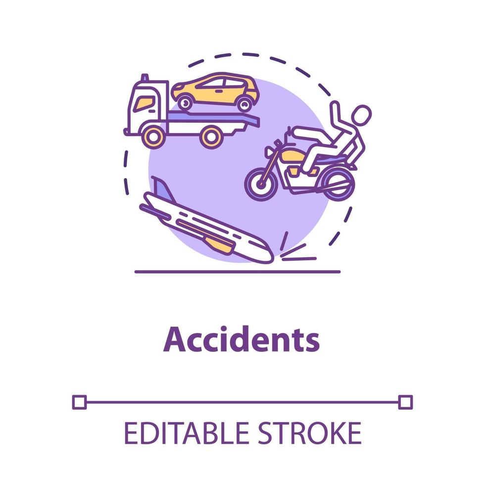 icona del concetto di incidenti stradali vettore