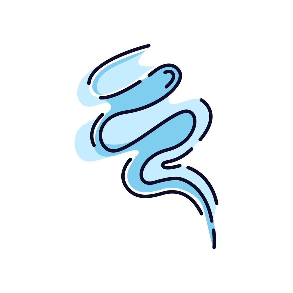 icona del colore blu rgb del soffio del vento vettore
