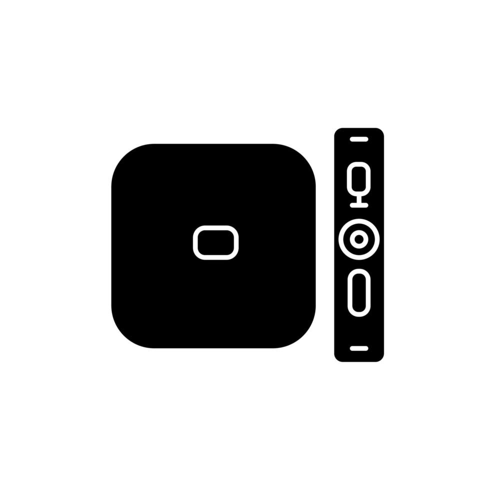 icona del glifo nero del lettore multimediale digitale vettore