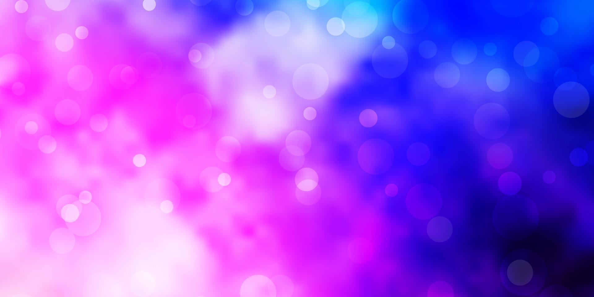 sfondo vettoriale rosa chiaro, blu con bolle.