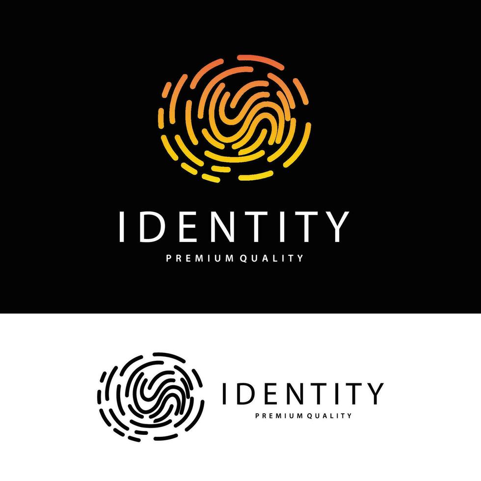 premio impronta digitale logo, umano identità design semplice linea modello modello illustrazione vettore