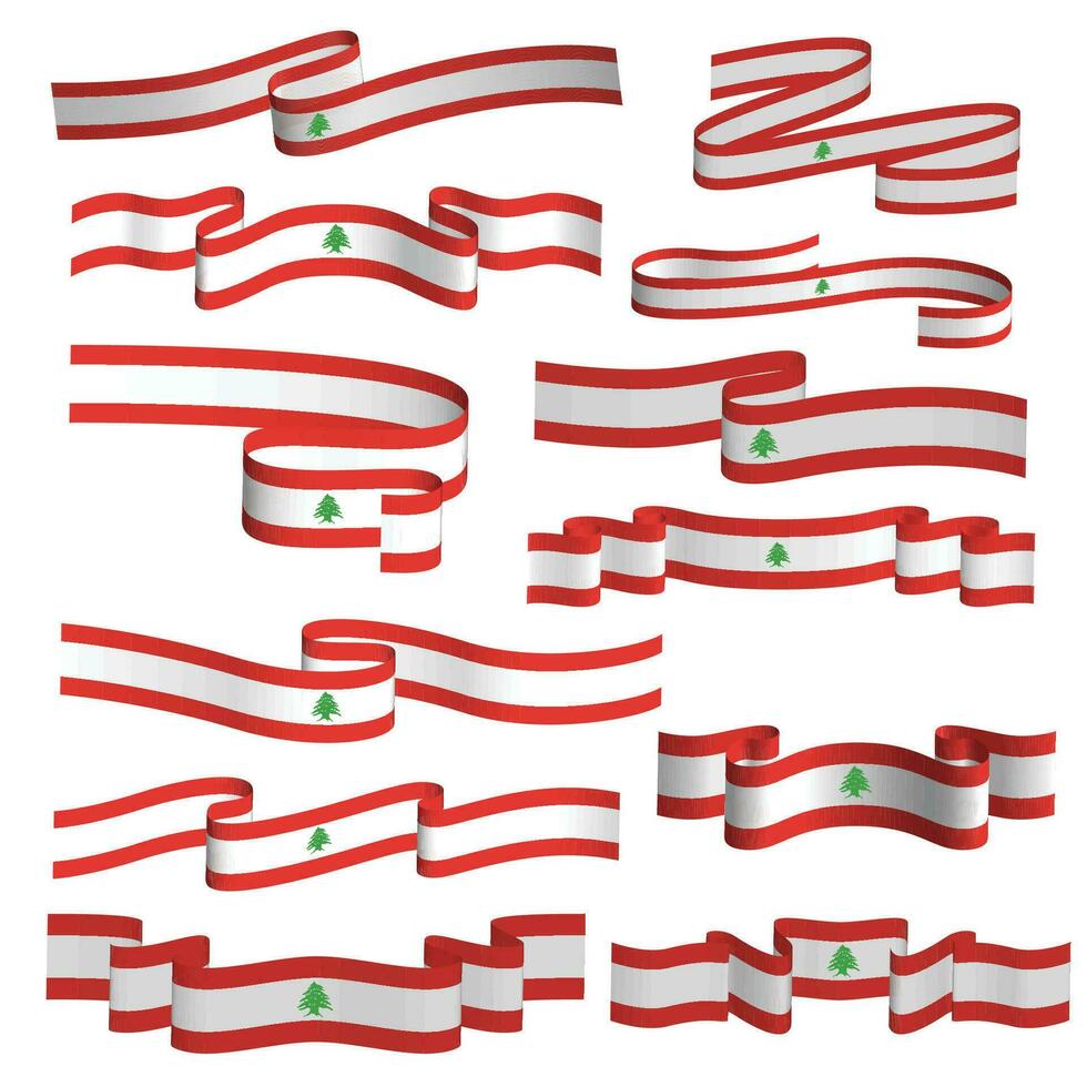 Libano bandiera nastro vettore modello impostato