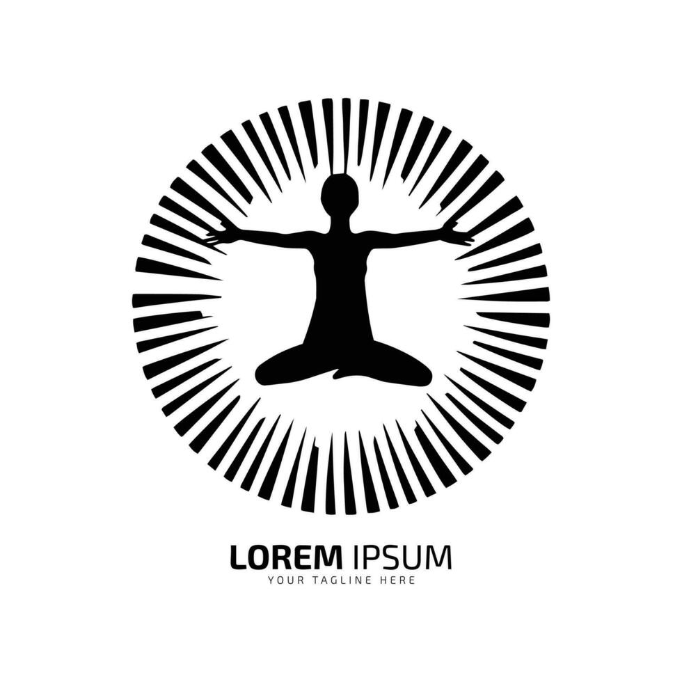 minimo logo di yoga icona esercizio vettore meditazione silhouette isolato design