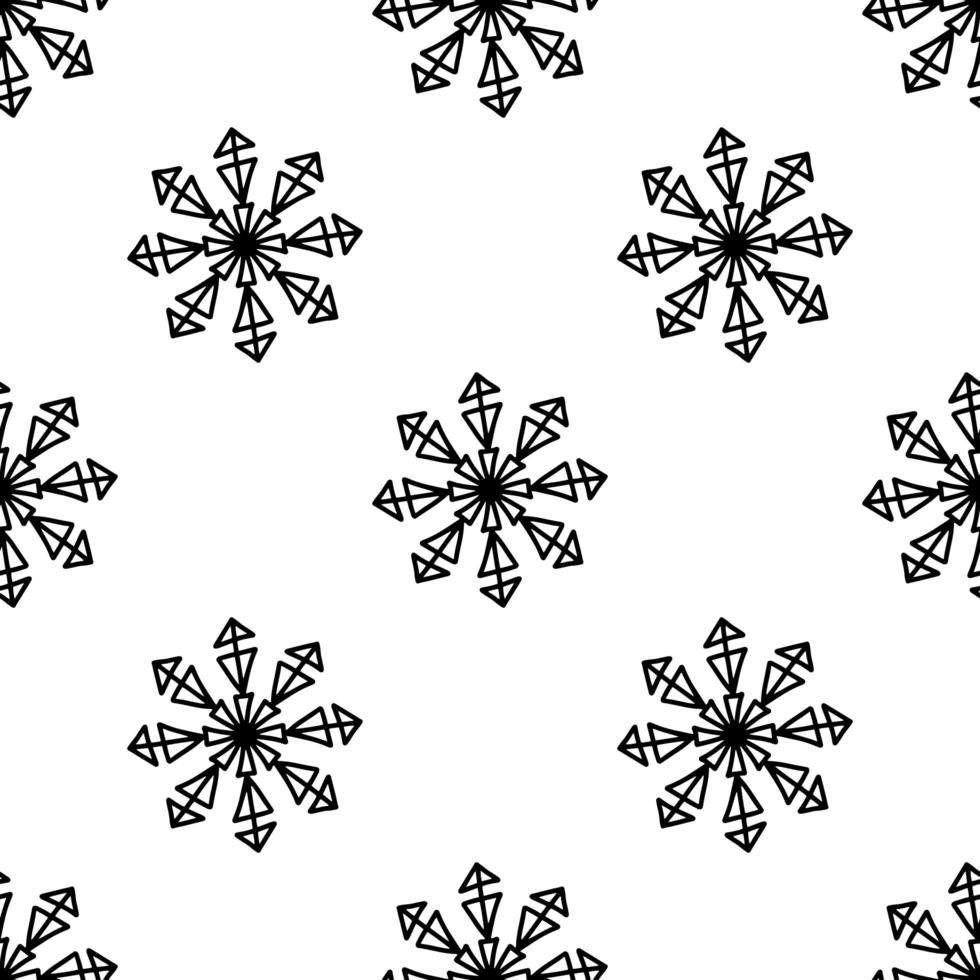modello senza cuciture da fiocchi di neve astratti di doodle. isolato su bianco vettore
