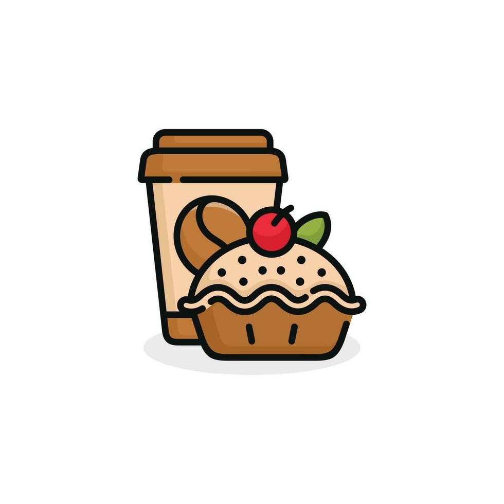 torta e bevanda vettore illustrazione. veloce cibo icona isolato su bianca sfondo