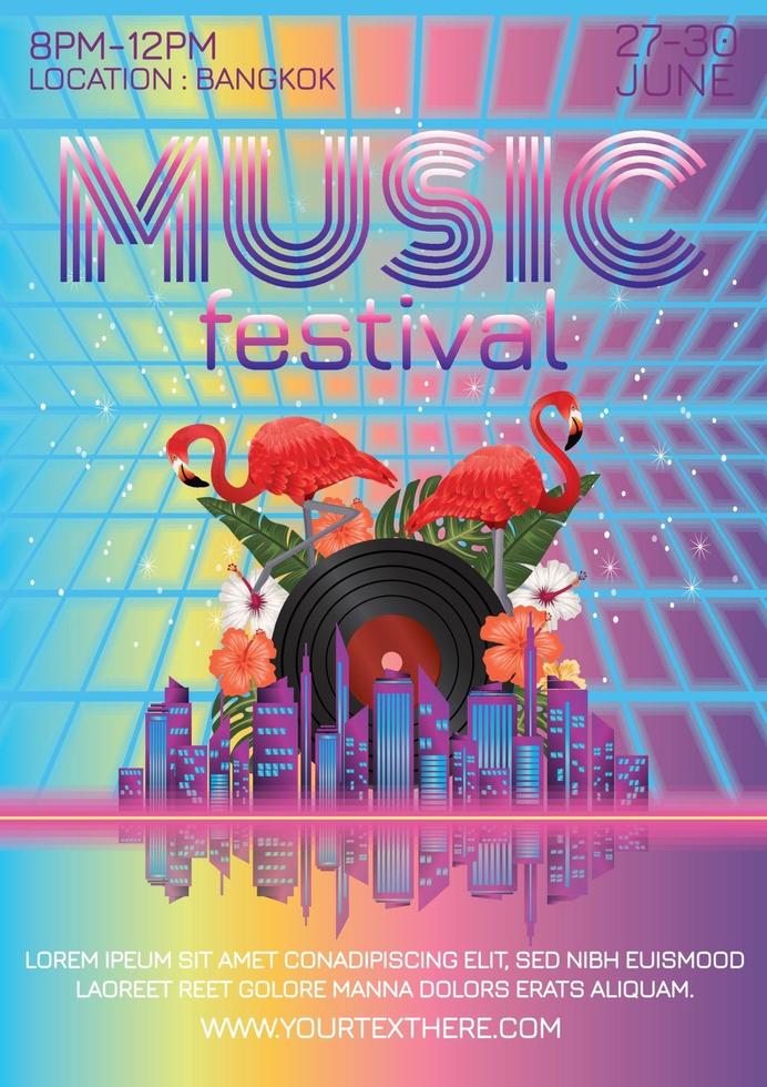 poster del festival di musica fantasy di carnevale per la festa vettore