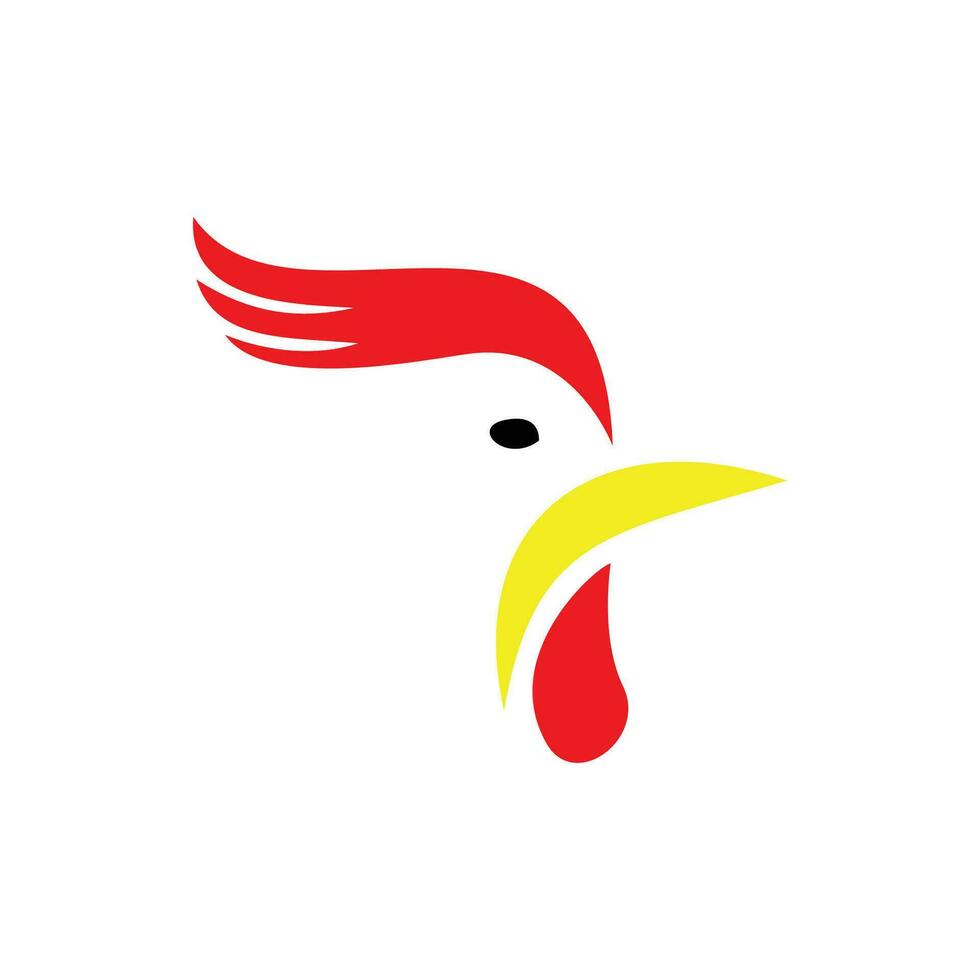 Gallo testa logo design. pollo carattere, cartello e simbolo. vettore