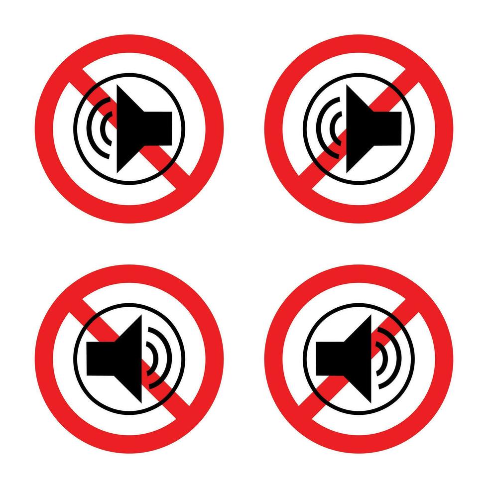 fermare volume, no forte cartello, fare non rendere rumore divieto, fare non permettere suono, proibito suono cartello vettore. vettore