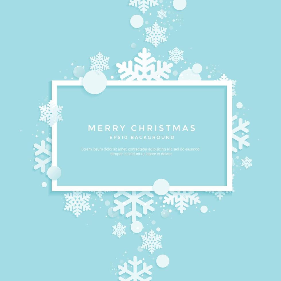 sfondo invernale, forme natalizie bianche su sfondo blu vettore