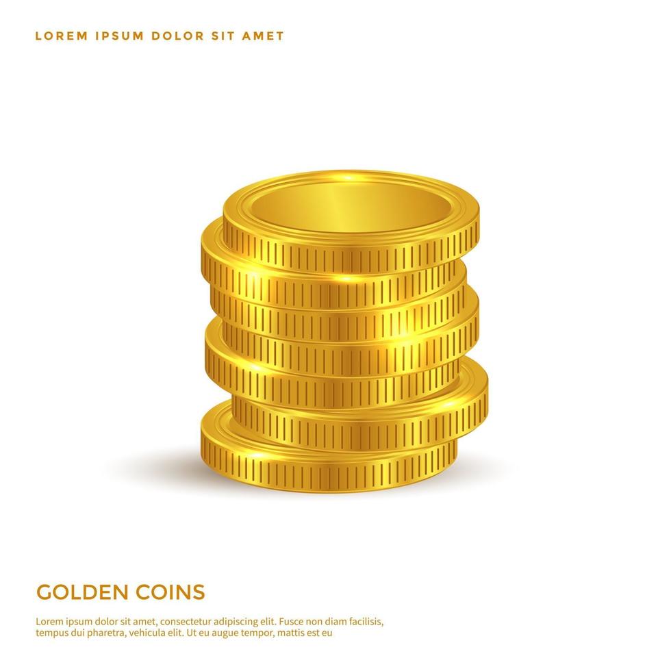 oggetto moneta d'oro, disegno di sfondo denaro vettore