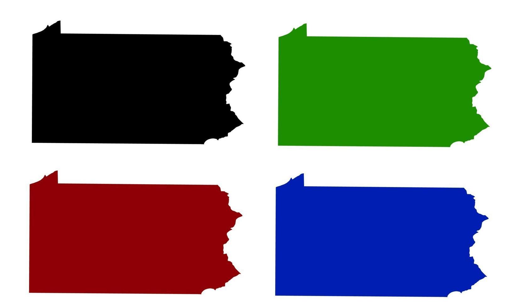 silhouette della mappa dello stato della pennsylvania negli stati uniti vettore