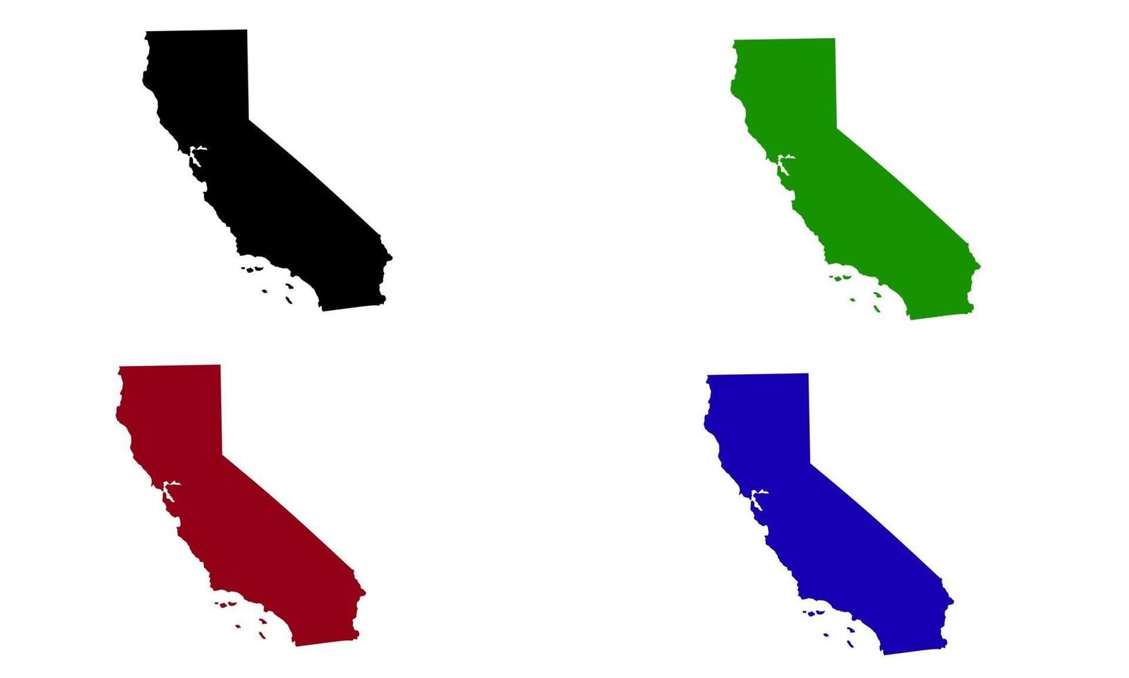 sagoma della mappa dello stato della california negli stati uniti vettore