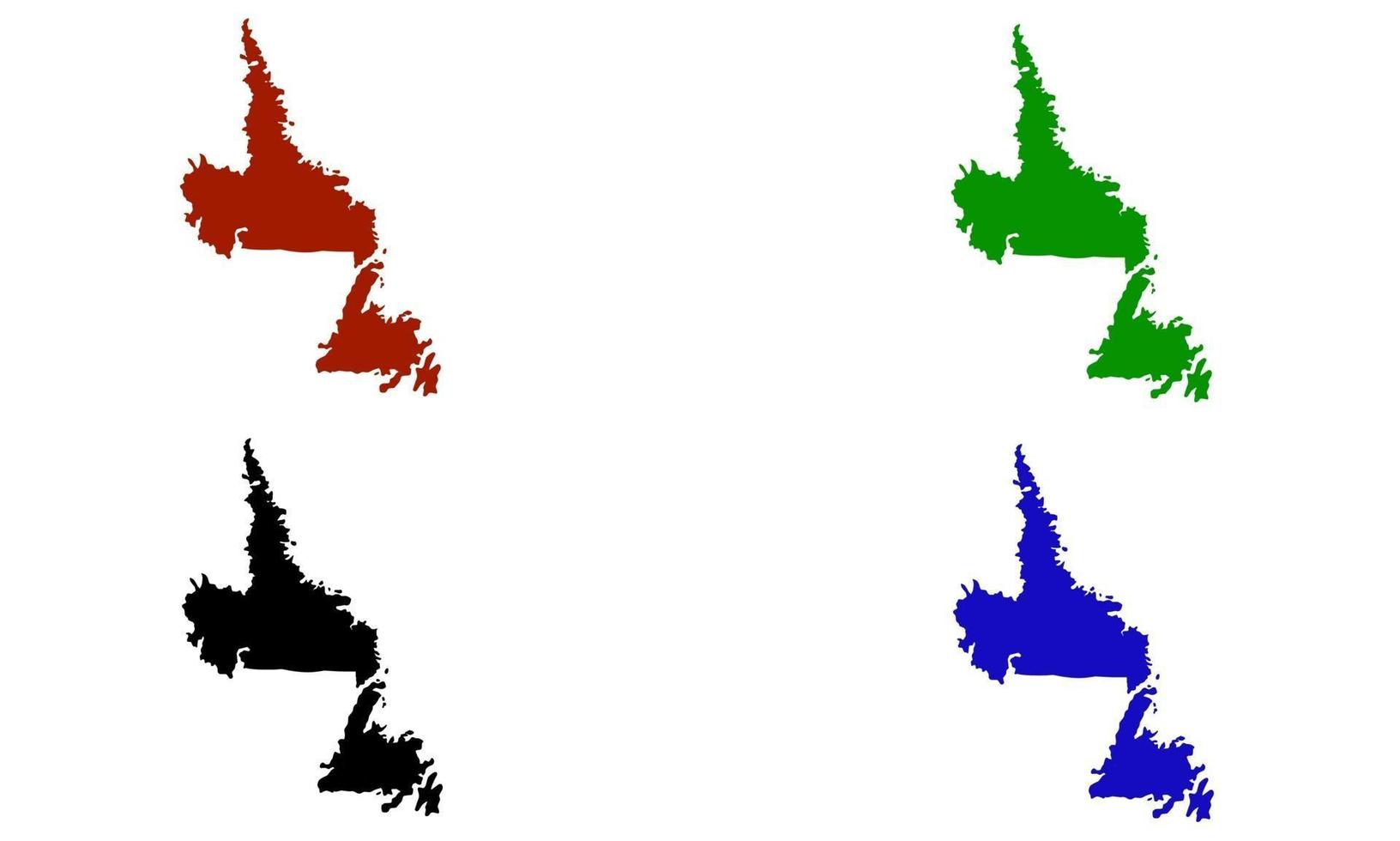 silhouette della mappa della provincia di terranova e labrador in canada vettore