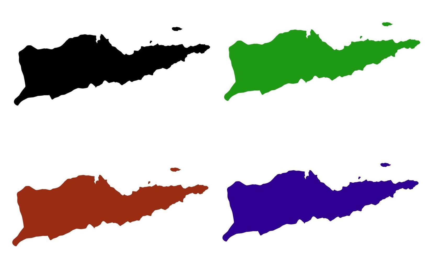 sagoma della mappa dell'isola di santa cruz nel mar dei caraibi vettore