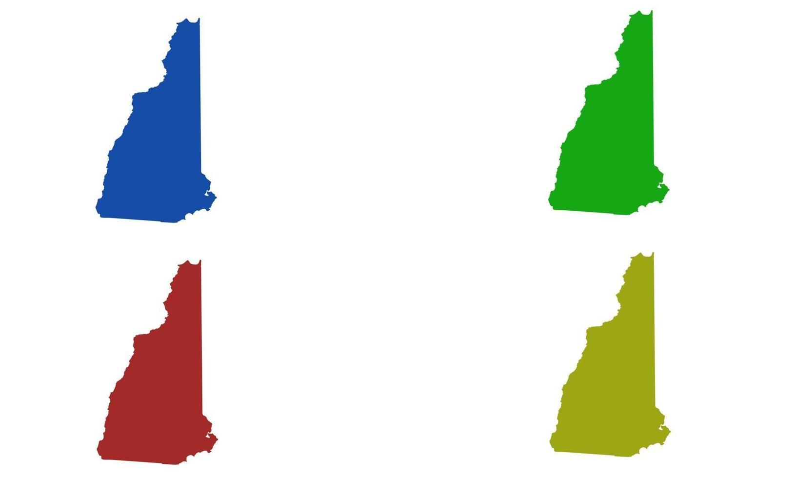 silhouette della mappa del paese del new hampshire negli stati uniti vettore