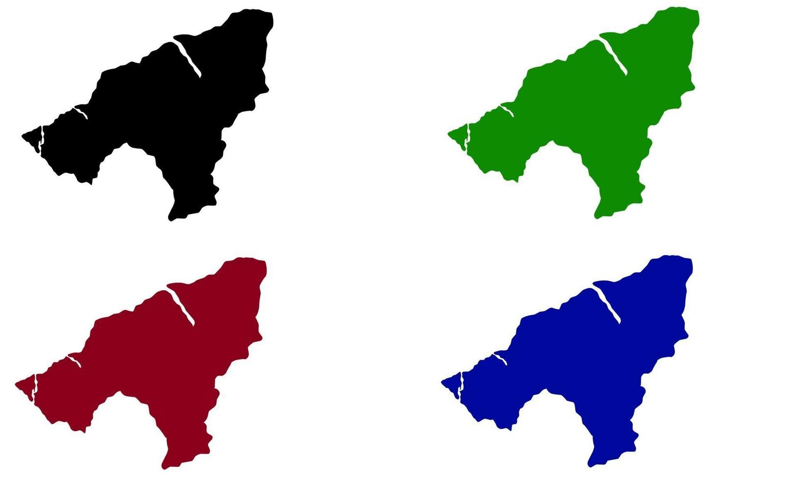 mappa silhouette della città di oecusse a timor leste vettore