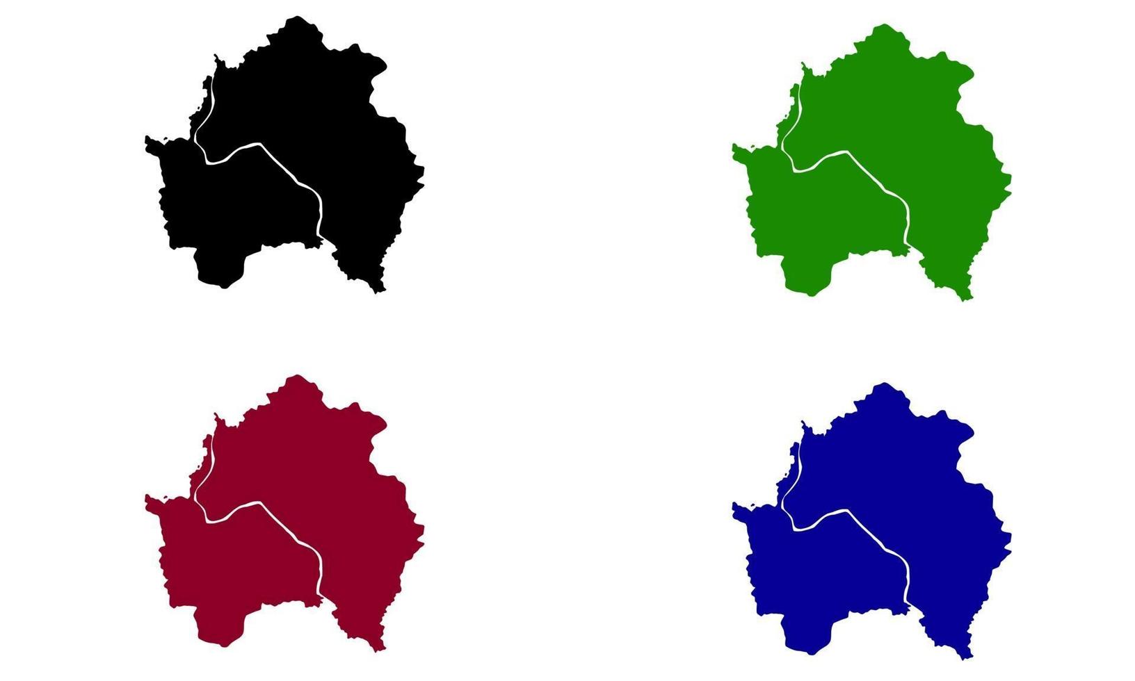 mappa silhouette della città di anyang in corea del sud vettore