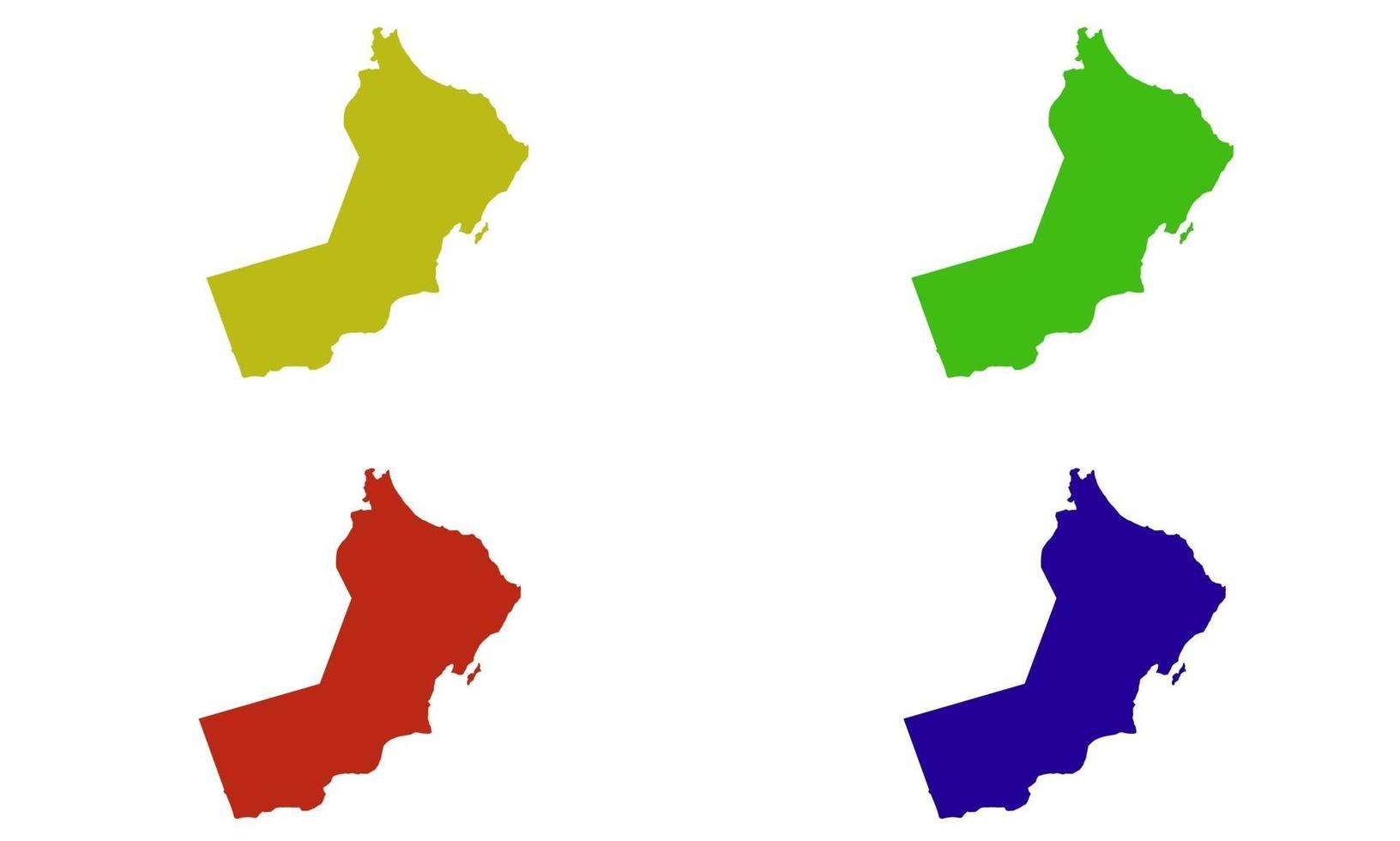 sagoma della mappa del paese dell'oman in medio oriente vettore