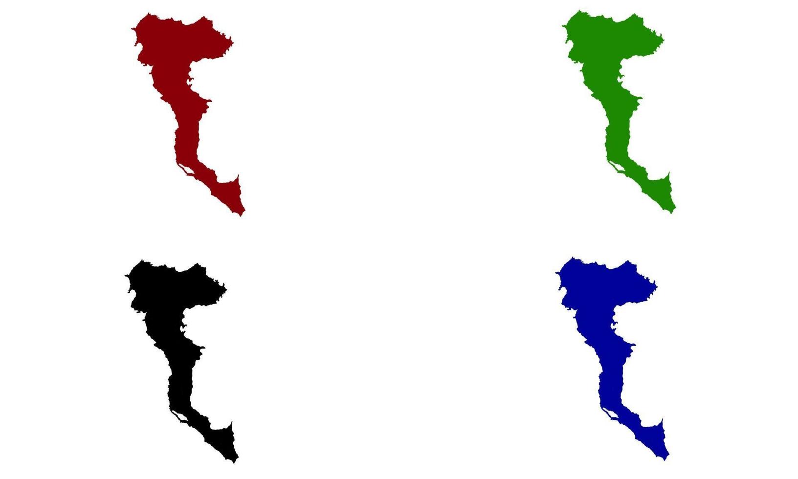 mappa silhouette dell'isola di corfù in grecia vettore