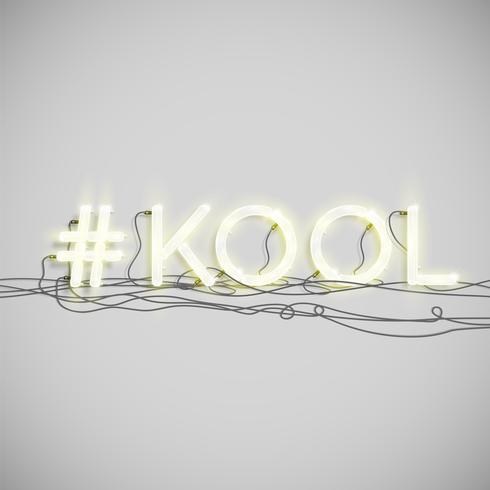 Parola di hashtag al neon, illustrazione vettoriale