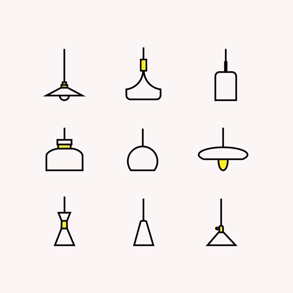 design di lampade con varie forme uniche vettore