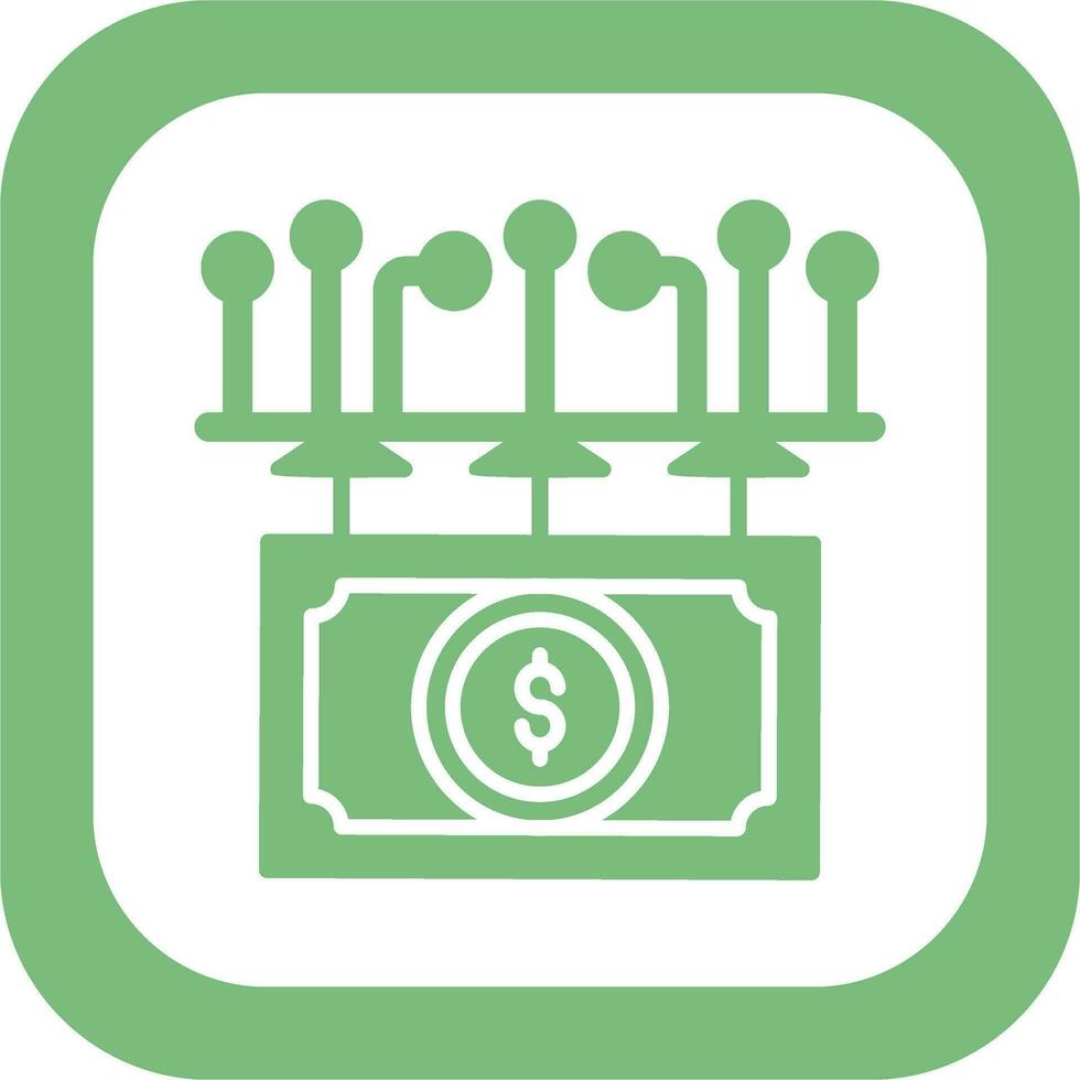 digitale i soldi vettore icona