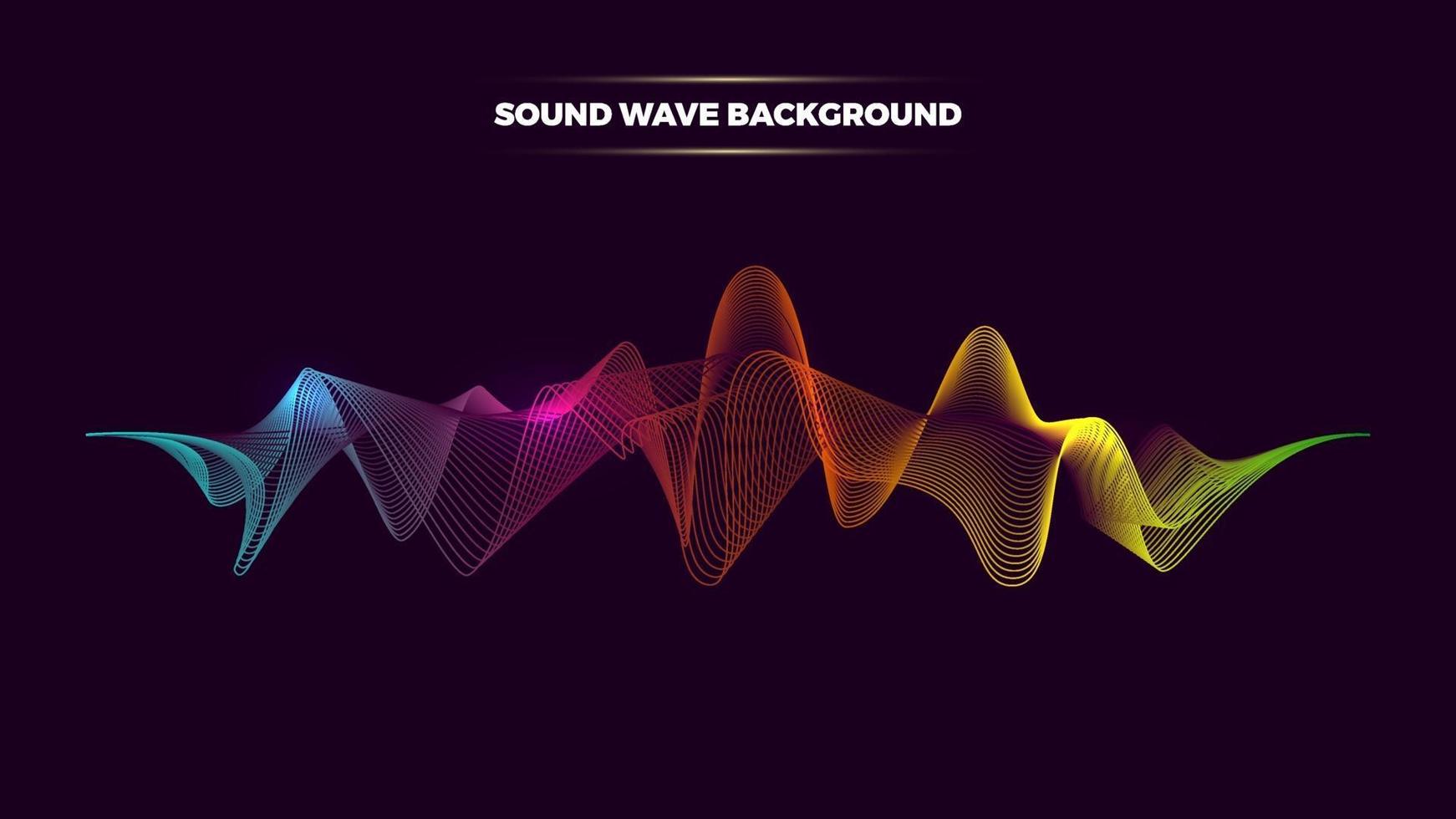astratto vettoriale con onde sonore dinamiche. linee al neon dello spettro musicale