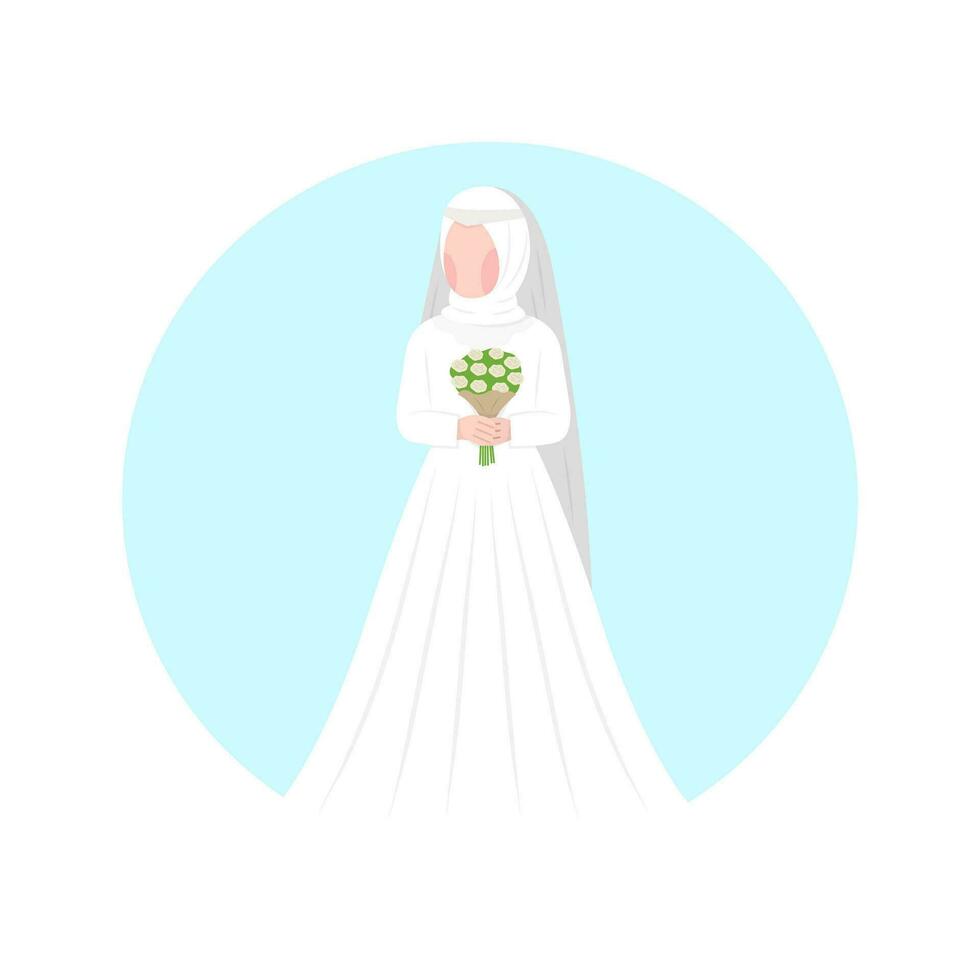 musulmano sposa indossare hijab illustrazione vettore