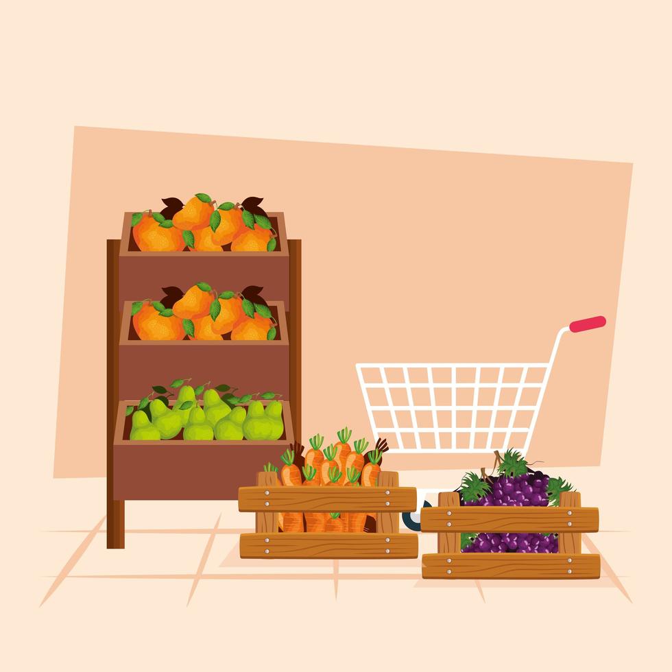 disegno vettoriale del negozio di frutta e verdura