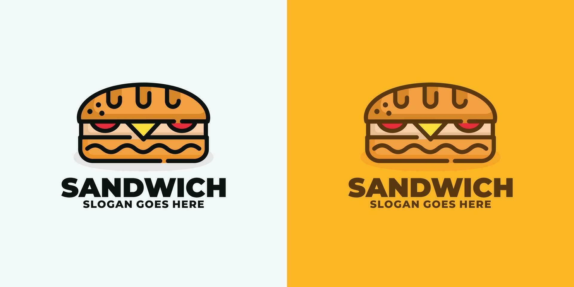 Sandwich logo design vettore illustrazione