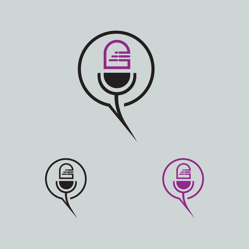 Podcast logo immagini illustrazione design vettore