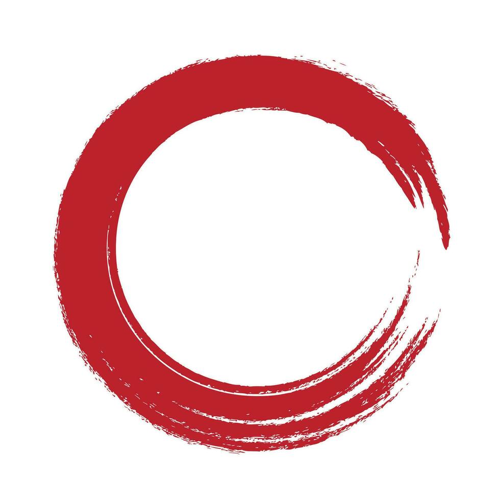 enso zen ictus rosso cerchio giapponese spazzola simbolo vettore illustrazione.