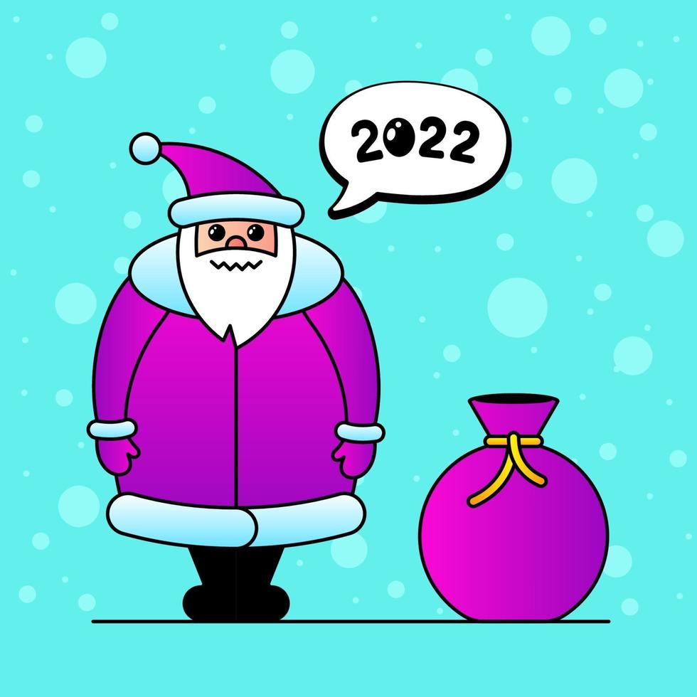 personaggio di babbo natale per poster di natale e felice anno nuovo 2022 vettore