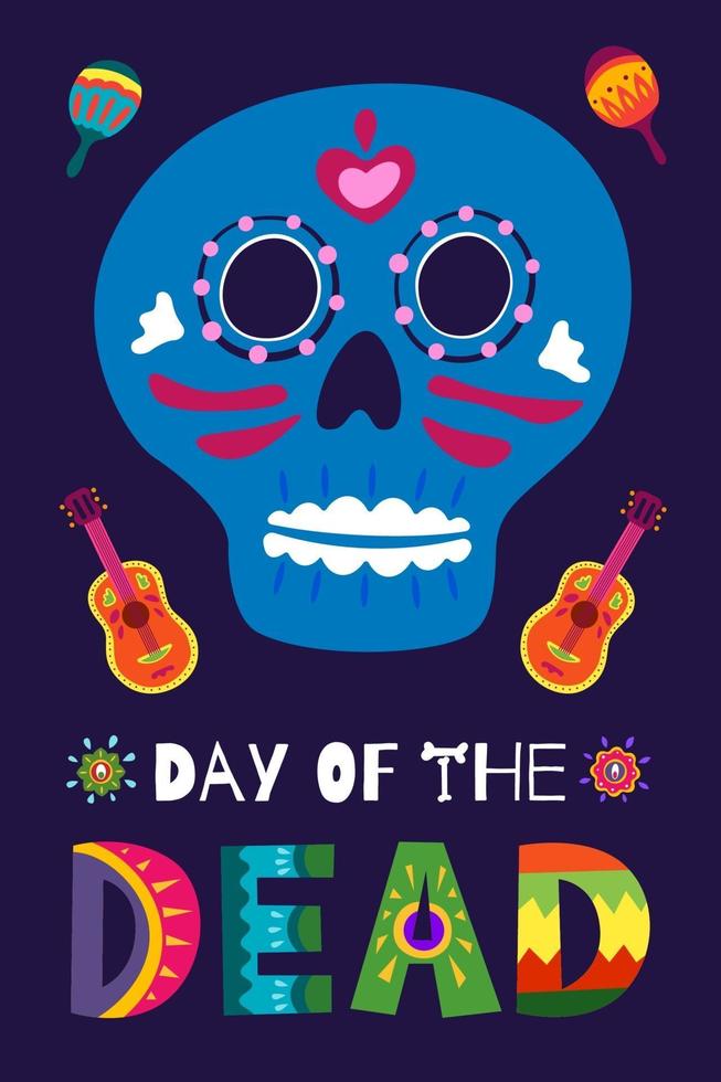 poster dia de los muertos. festival rituale nazionale del messico vettore