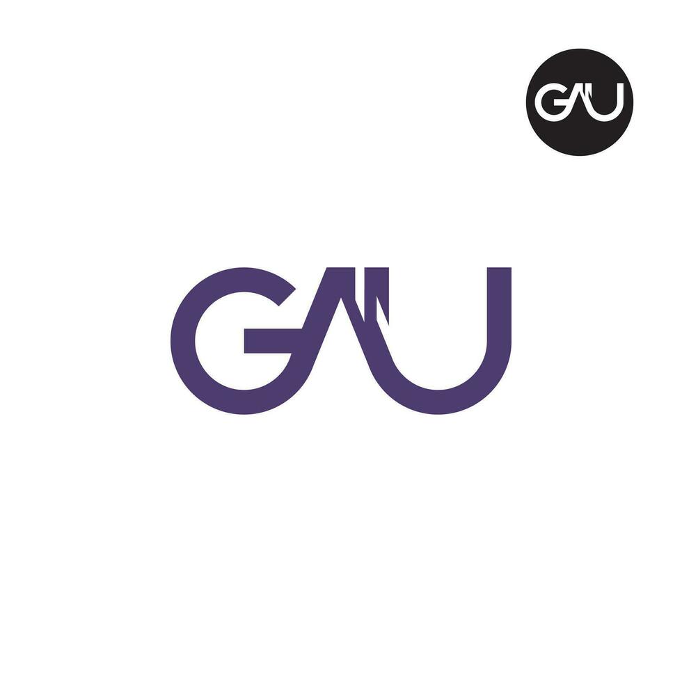 lettera gau monogramma logo design vettore