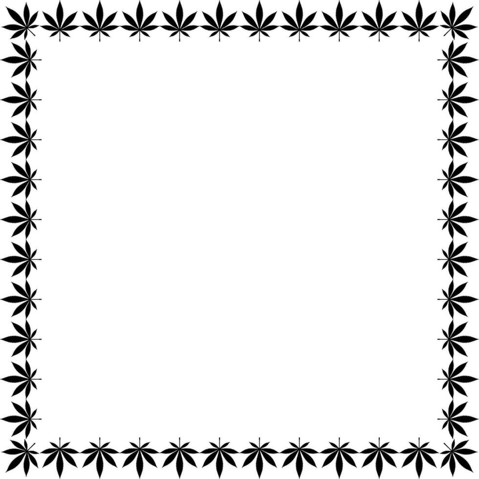 telaio opera creare a partire dal canapa anche conosciuto come marijuana foglia silhouette, può uso per decorazione, ornato, sfondo, telaio, spazio per testo di Immagine, o grafico design. vettore illustrazione