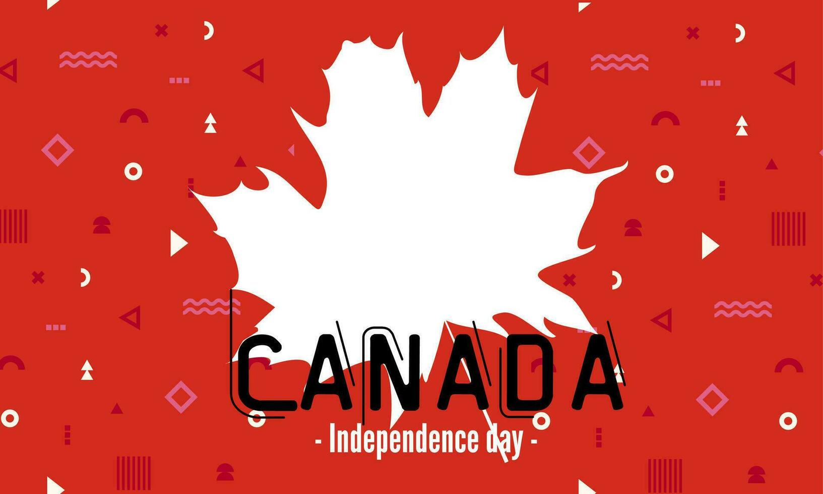 Canada nazionale giorno bandiera per indipendenza giorno anniversario. bandiera di Canada e moderno geometrico retrò astratto design. rosso e bianca tema. vettore