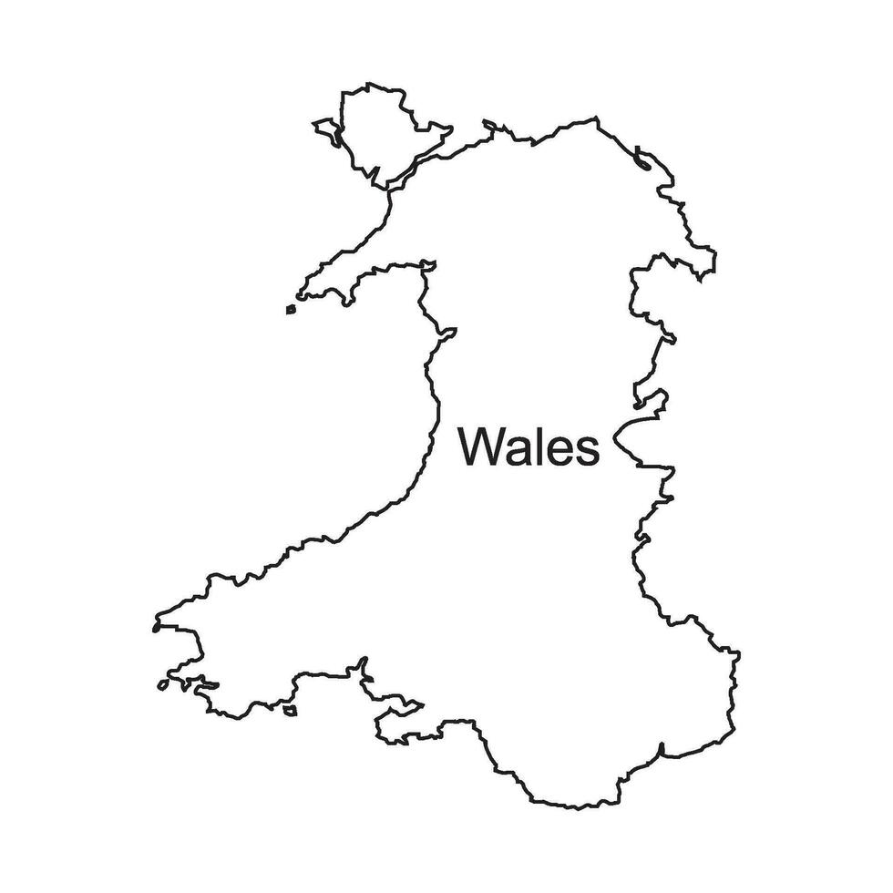 Galles carta geografica icona vettore