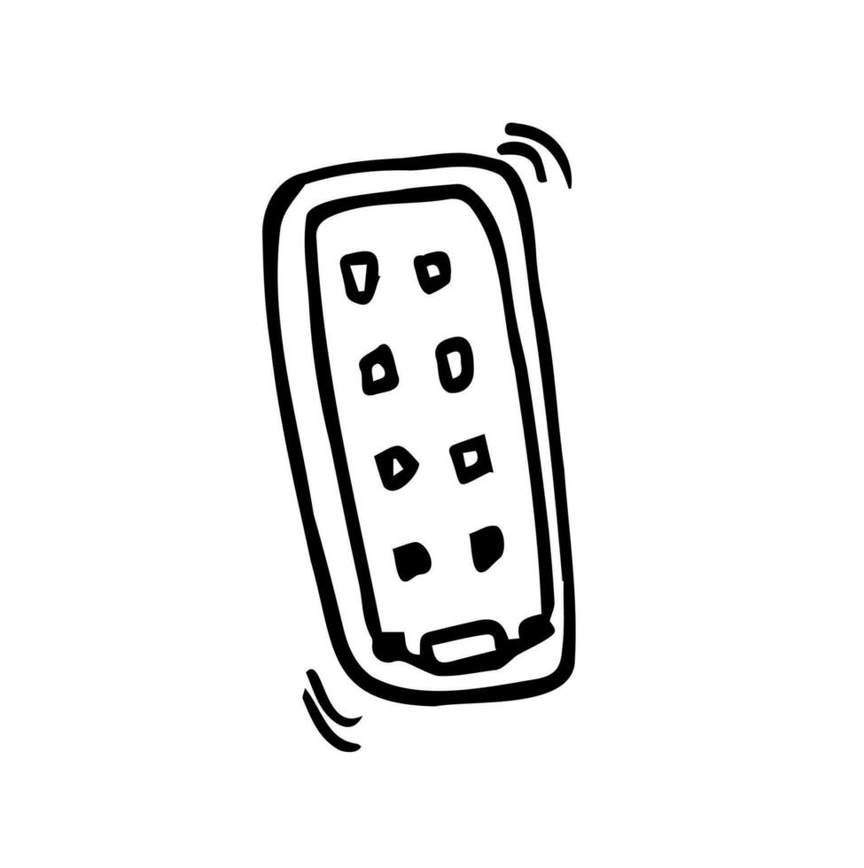 vettore singolo schizzo smartphone con icone su il Schermo