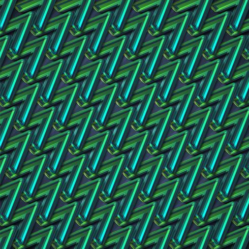 Fondo astratto variopinto di zigzag verde, illustrazione di vettore