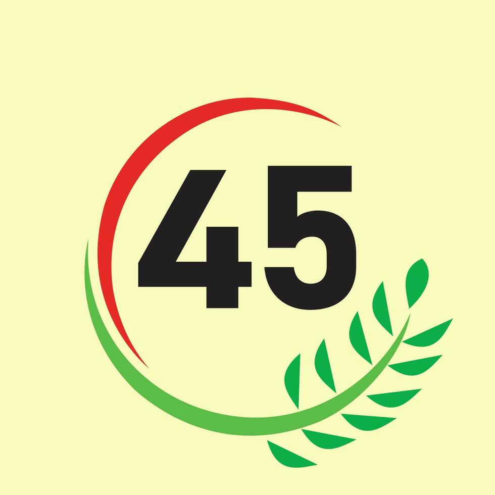 cerchio foglia numero logo icona vettore