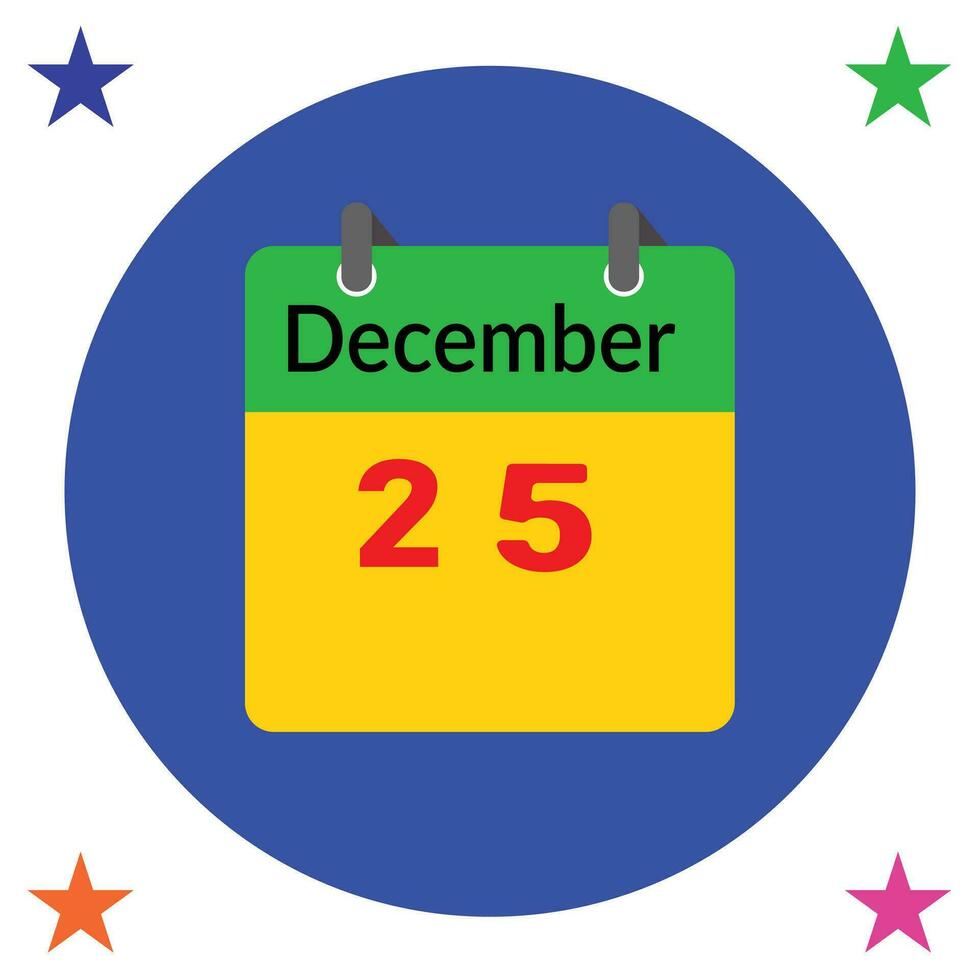 dicembre 25 quotidiano calendario icona vettore