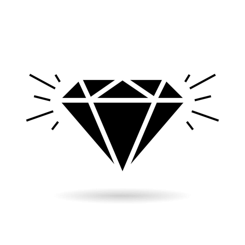 scintillante diamante, pietra preziosa icona vettore. premio pacchetto cartello simbolo vettore