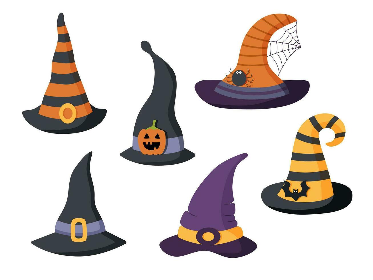 impostato di Halloween cappelli vettore