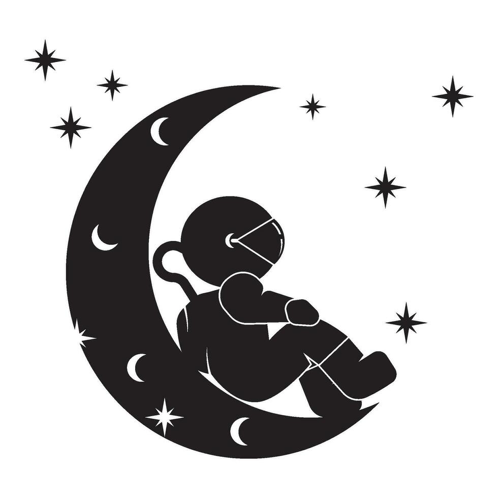 astronauta icona logo vettore design modello illustrazione