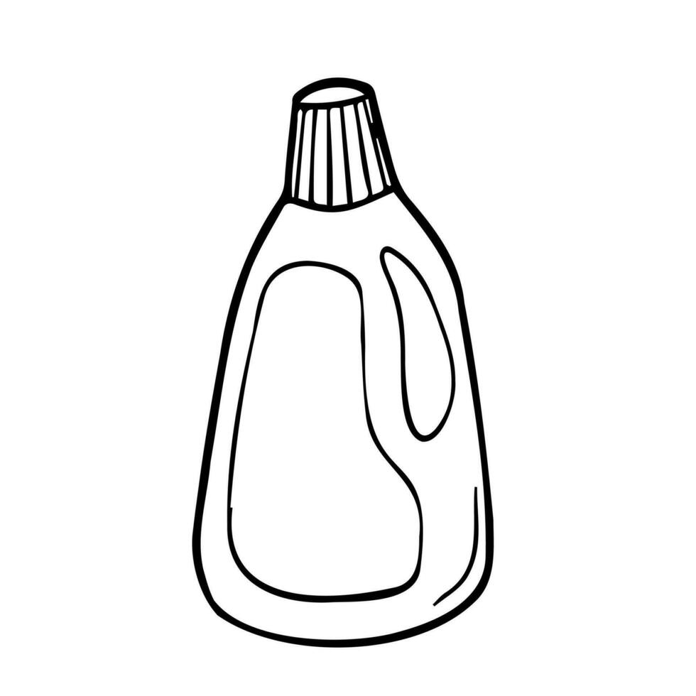 scarabocchio domestico chimico bottiglia. scatola metallica vettore schizzo