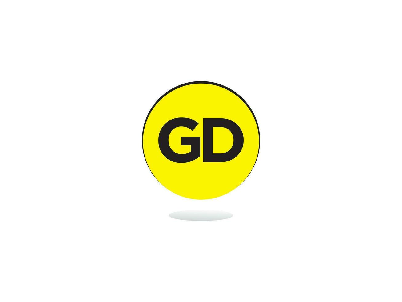 giallo colore gd logo, iniziale gd lettera logo icona vettore