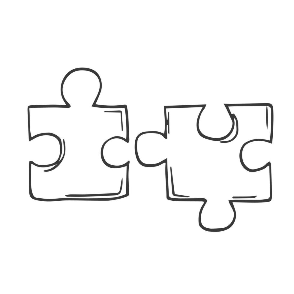 puzzle mano disegnato schema scarabocchio icona. pezzo di puzzle vettore schizzo illustrazione per Stampa, ragnatela, mobile e infografica isolato su bianca sfondo.